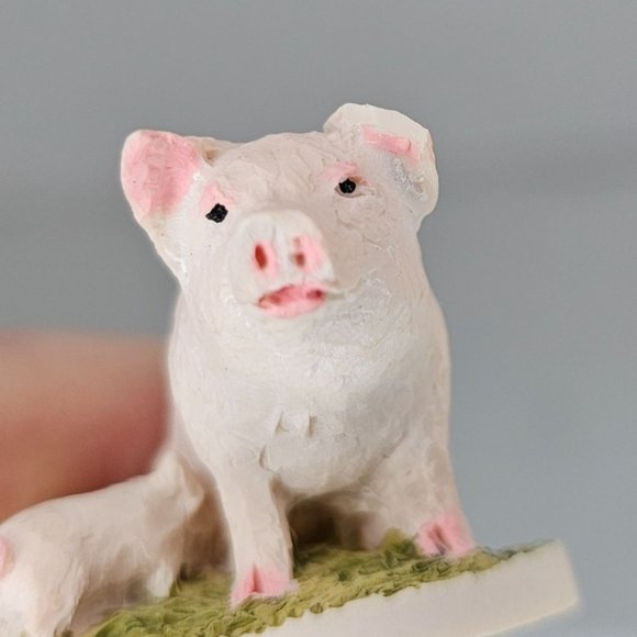 Vintage Peter Fagan Pig Mom Piglets Miniature Figurine Scotland *CHIP* - Picture 10 of 10